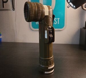 Vintage U.S. Military Fulton MX-991/U Signal Flashlight with Lenses